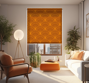 Pολό κουρτίνα για σαλόνι κομψό πορτοκαλί artdeco - TenStickers