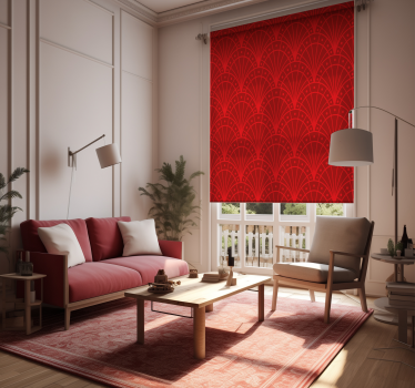 Pολό κουρτίνα για σαλόνι κομψό κόκκινο art deco - TenStickers