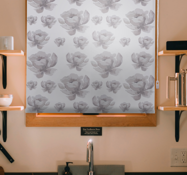 γκρι 80's floral μοτίβο vintage blind - TenStickers