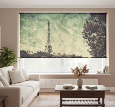 Ρολό κουρτίνα για σαλόνι Εικονογράφηση του Παρισιού - TenStickers
