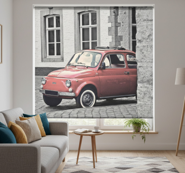 Ρολό κουρτίνα για σαλόνι vintage παλιό fiat 500 - TenStickers