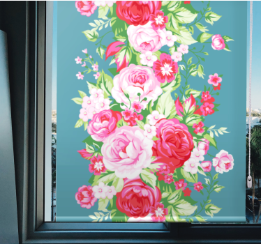 τιρκουάζ shabby chic μοτίβο λουλουδιών και φυτό ρολό - TenStickers