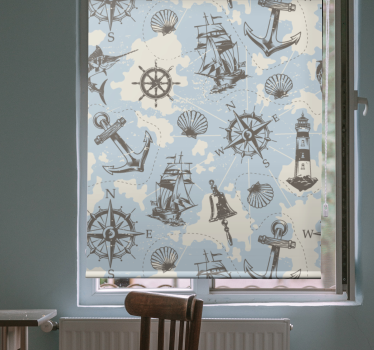 Vintage ναυτικό μοτίβο πιο vintage blind - TenStickers