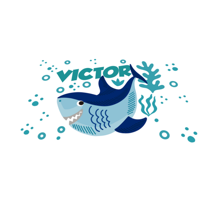 μωρό καρχαρία με πλακάτ ονόματος - TenStickers