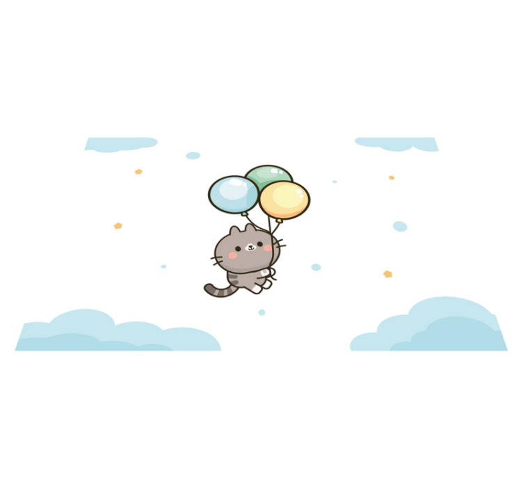 γάτα και μπαλόνια για παιδιά - TenStickers