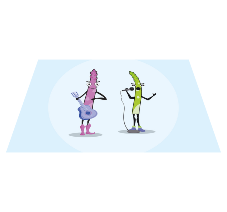 αστεία σπαράγγια με σουπλά για παιδιά κιθάρας - TenStickers