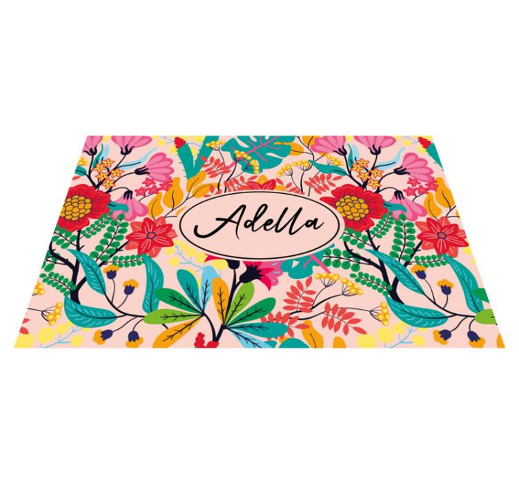 Vintage χρώματα λουλούδι εξατομικευμένα χαλάκια - TenStickers