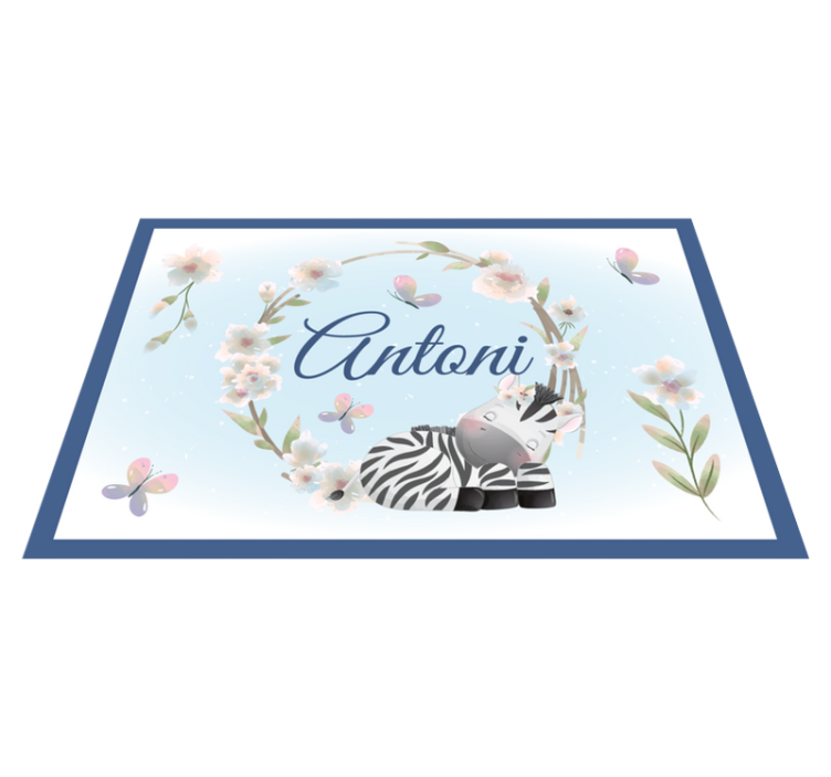 χαριτωμένα ζώα ζέβρα με πλακάτα με όνομα παιδιά - TenStickers