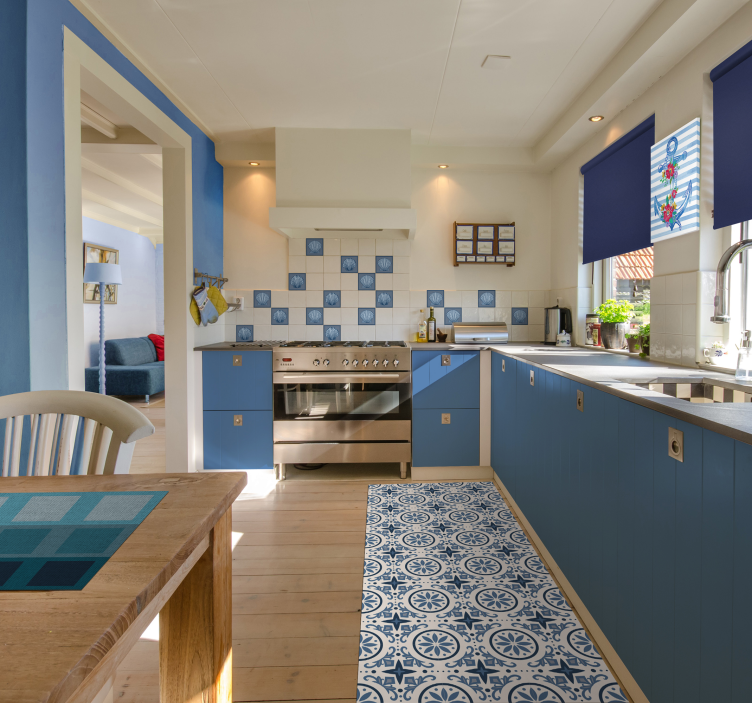 μπλε πλατείες μοντέρνα πλακάτ - TenStickers