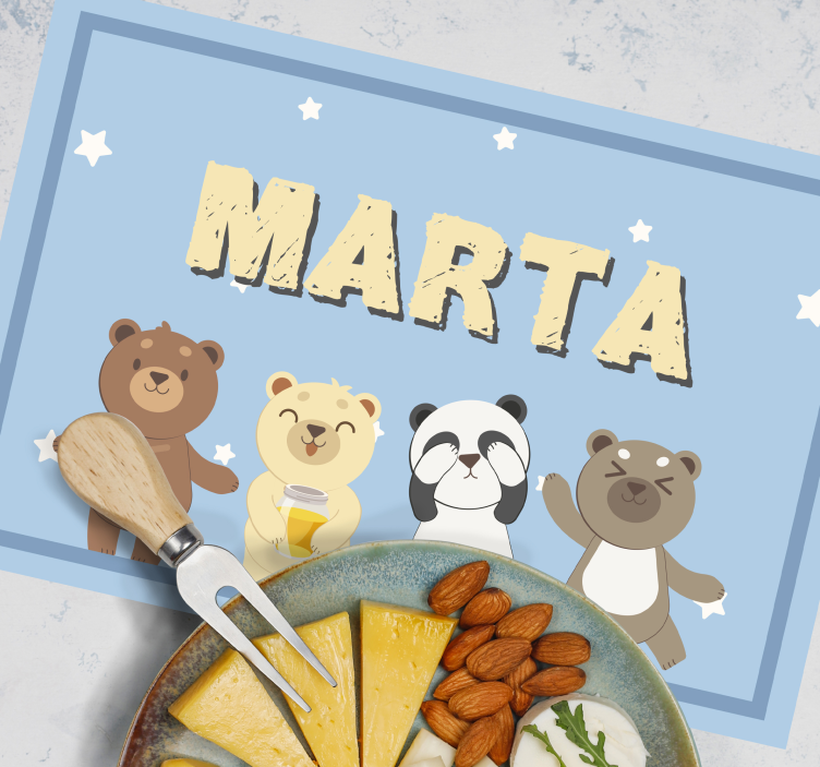 αξιολάτρευτες αρκούδες προσαρμοσμένες παιδικές θέσεις - TenStickers