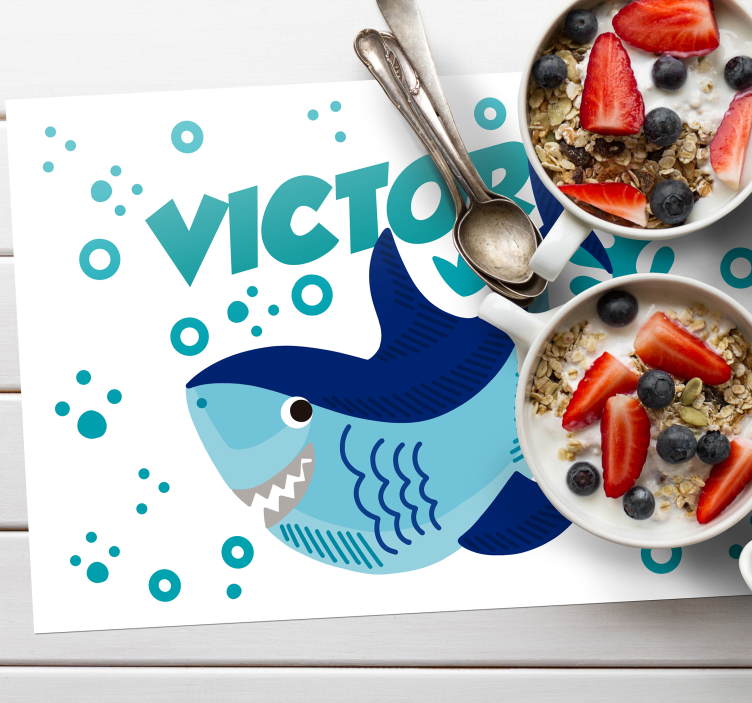 μωρό καρχαρία με πλακάτ ονόματος - TenStickers