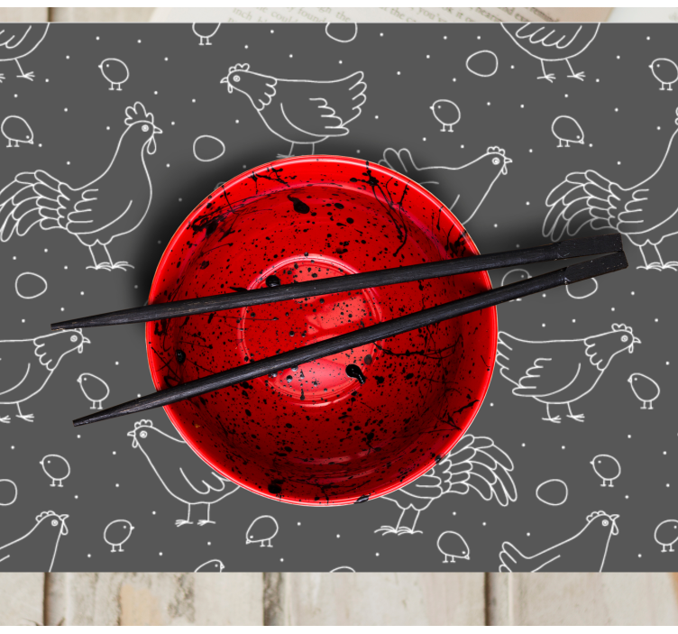 μαύρο και άσπρο κοτόπουλο μοτίβο βινυλίου - TenStickers