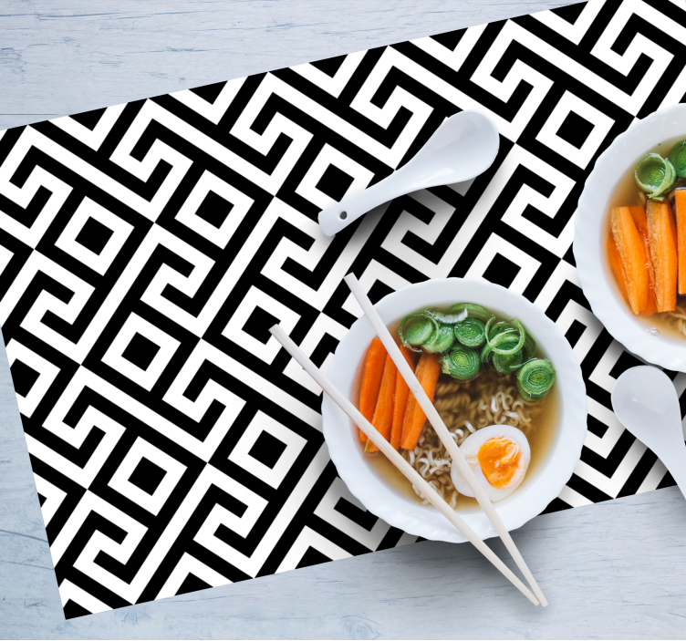 ασπρόμαυρα περίπλοκα γεωμετρικά σουπλά - TenStickers