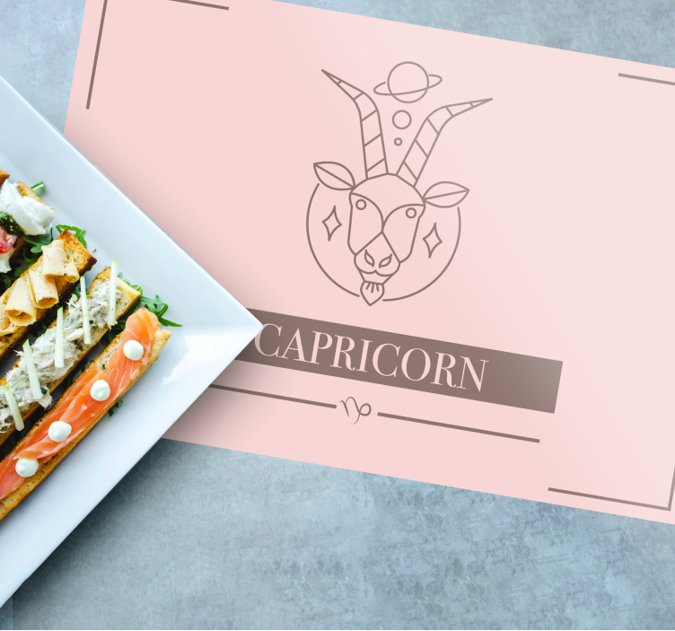 Αιγόκερως ροζ κάρτα σουπλά ζώδιο - TenStickers