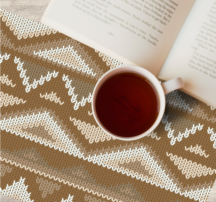 σουπλά σε χρυσό λευκό ζιγκ ζαγκ ανάγλυφη ίνα - TenStickers