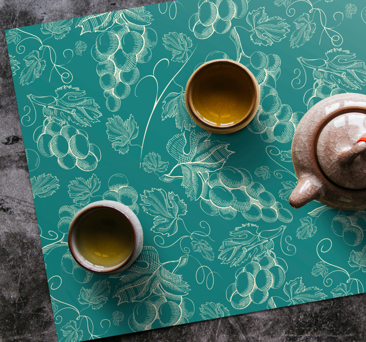 σταφύλια σε τυρκουάζ αυθεντικά πλακάτ - TenStickers