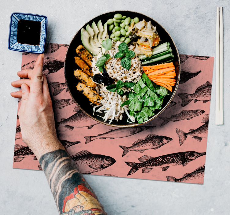 χέρι που ψάρια βινυλίου - TenStickers