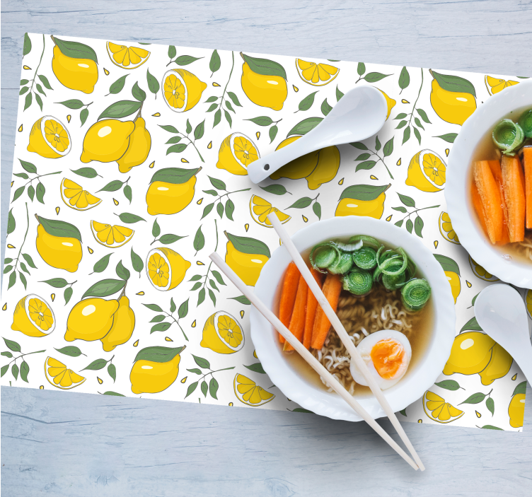 λεμόνια και λουλούδια τροπικά πρωτότυπα σουπλά - TenStickers