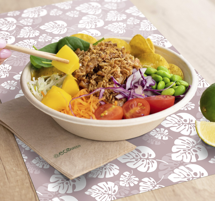 λουλουδάτο πλακάτ φυτών monstera - TenStickers