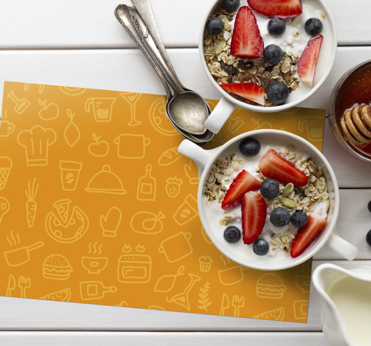 πορτοκαλί φόντο με μαχαιροπίρουνα - TenStickers