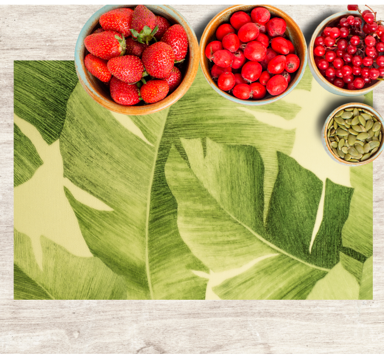 βαμμένα πράσινα φύλλα κομψά πλακάτ - TenStickers