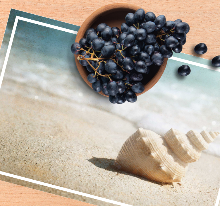 θαλασσινό κοχύλι στην άμμο μοντέρνα πλακάτ - TenStickers