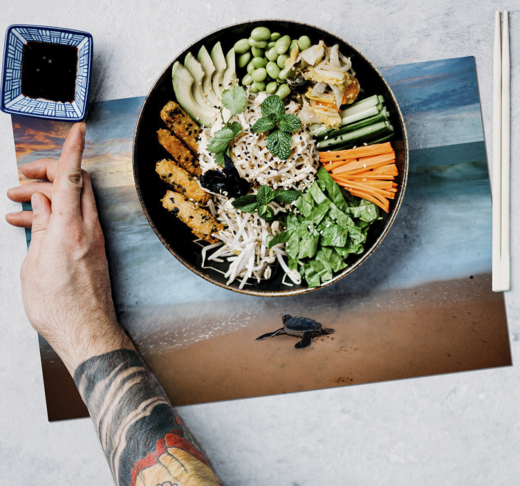 ηλιοβασίλεμα με χελώνες - TenStickers