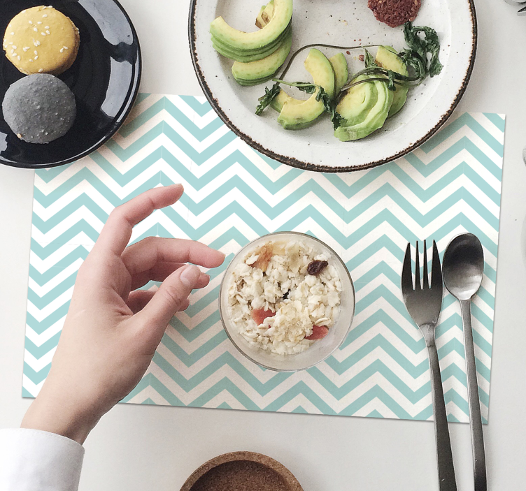 τυρκουάζ ζιγκ ζαγκ μοτίβο πρωτότυπες θέσεις - TenStickers