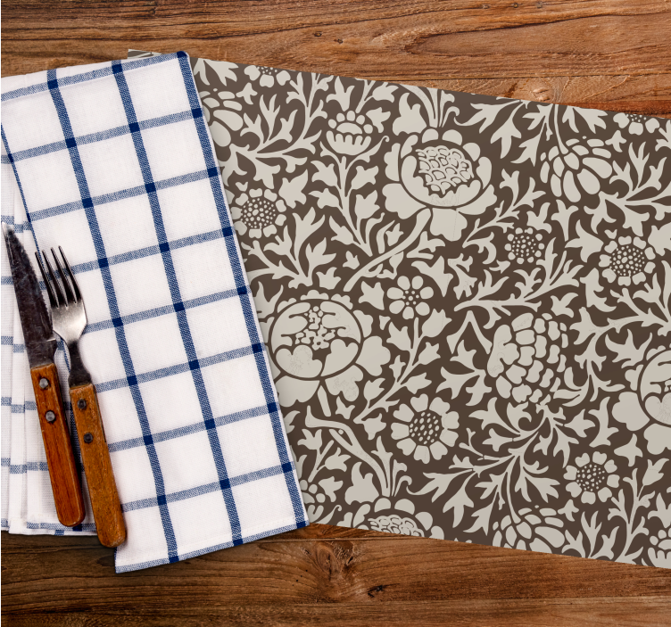 Vintage φλοράλ στάμπα ορθογώνια σουπλά - TenStickers