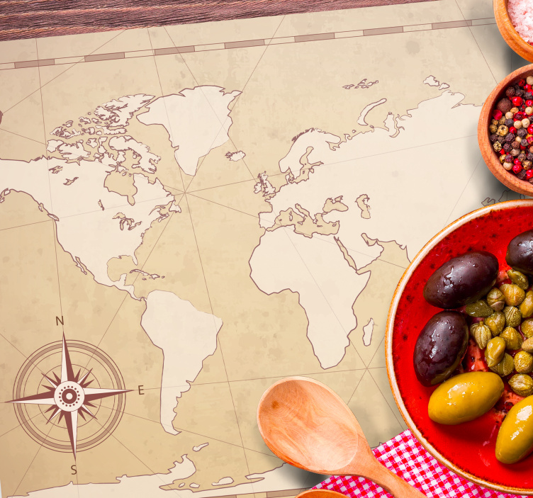 Vintage παγκόσμιος χάρτης βινυλίου - TenStickers