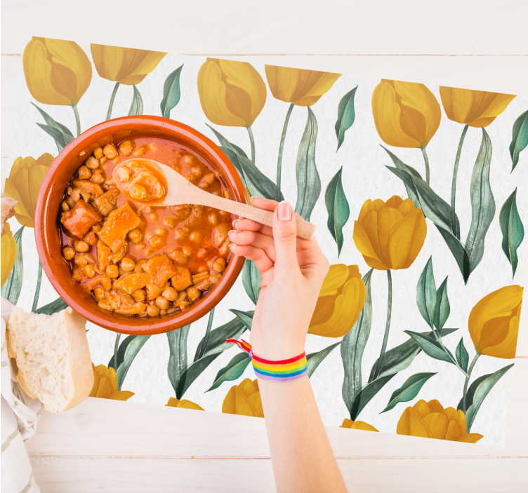 κίτρινες τουλίπες ελαιογραφία κομψά σουπλά - TenStickers