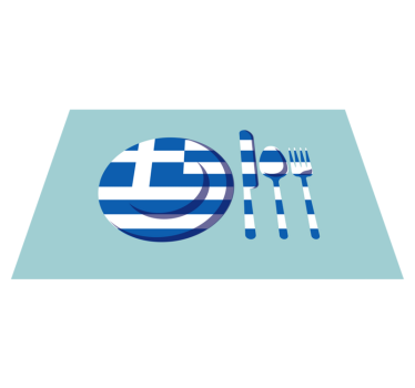 ελληνική πινακίδα και μαχαιροπίρουνα αυθεντικές βινυλικές πινακίδ - TenStickers