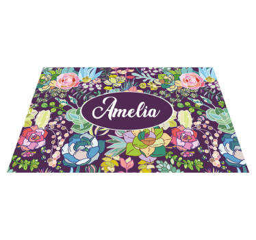 Σουπλά με όνομα floral Προσωποποιημένη Τέχνη - TenStickers