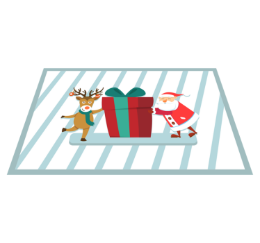 χριστουγεννιάτικο τραπέζι chibi santa και ταράνδων - TenStickers
