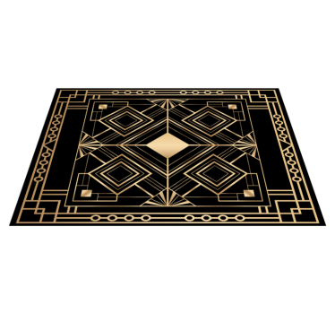 μοντέρνας τέχνης μαύρα και χρυσά deco κομψά σουπλά τραπεζιού - TenStickers