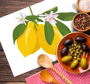 επιτραπέζιο χαλί με λεμόνι λουλουδιών - TenStickers