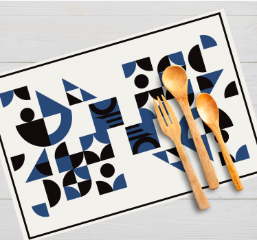 Σουπλά μοντέρνο γεωμετρικά μπλε σχέδια - TenStickers