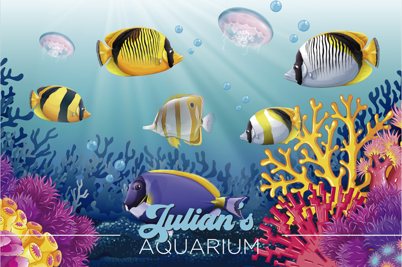 ψάρια κολύμπι κάτω από τη θάλασσα ψάρια - TenStickers