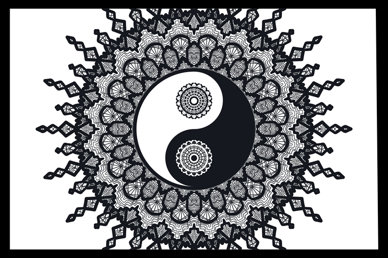 Ying yang paisley πλακάτ - TenStickers