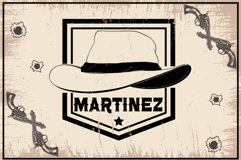 καουμπόη καπέλο με ονόματα ονόματος - TenStickers