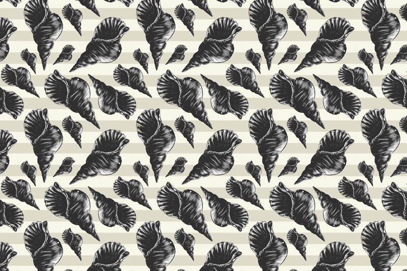 σουπλά μοντέρνο κομψά μοτίβα κοχυλιών - TenStickers