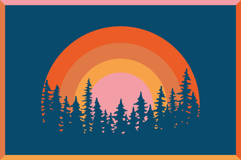 Πρωτότυπο σουπλά Ζωντανό Ουράνιο Τόξο Τοπίο - TenStickers