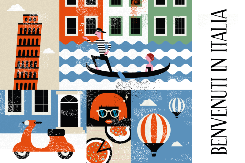 Πρωτότυπο σουπλά Ζωντανή Ιταλική Σκηνή - TenStickers