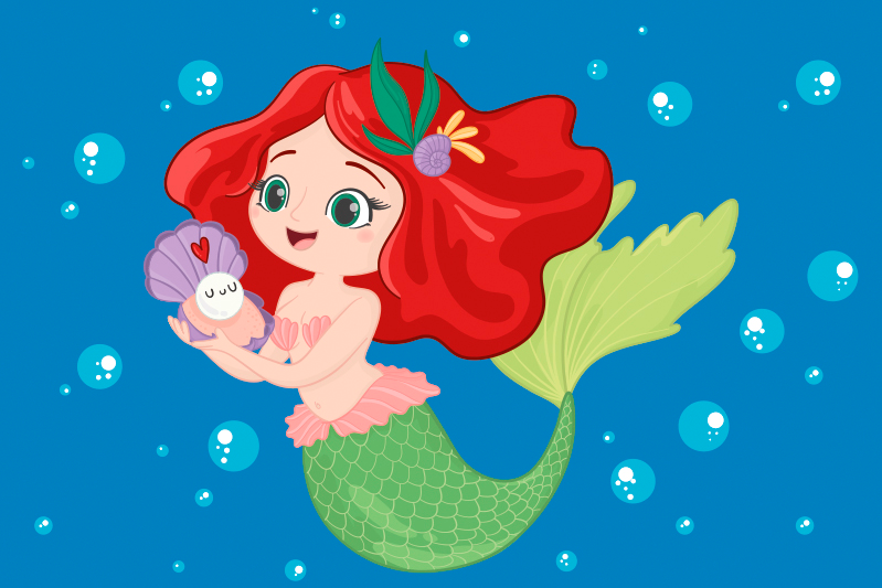Disney ariel κολυμπώντας παιδικές πινακίδες - TenStickers