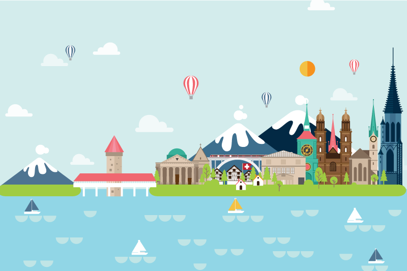 σουίτες στον ορίζοντα της Ελβετίας - TenStickers