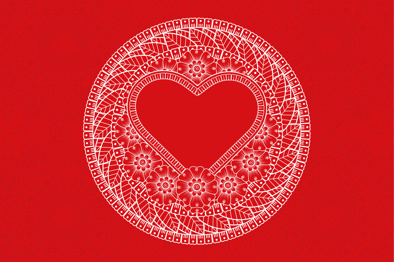 Σουπλά με αποφθέγματα σχέδιο με καρδιές - TenStickers