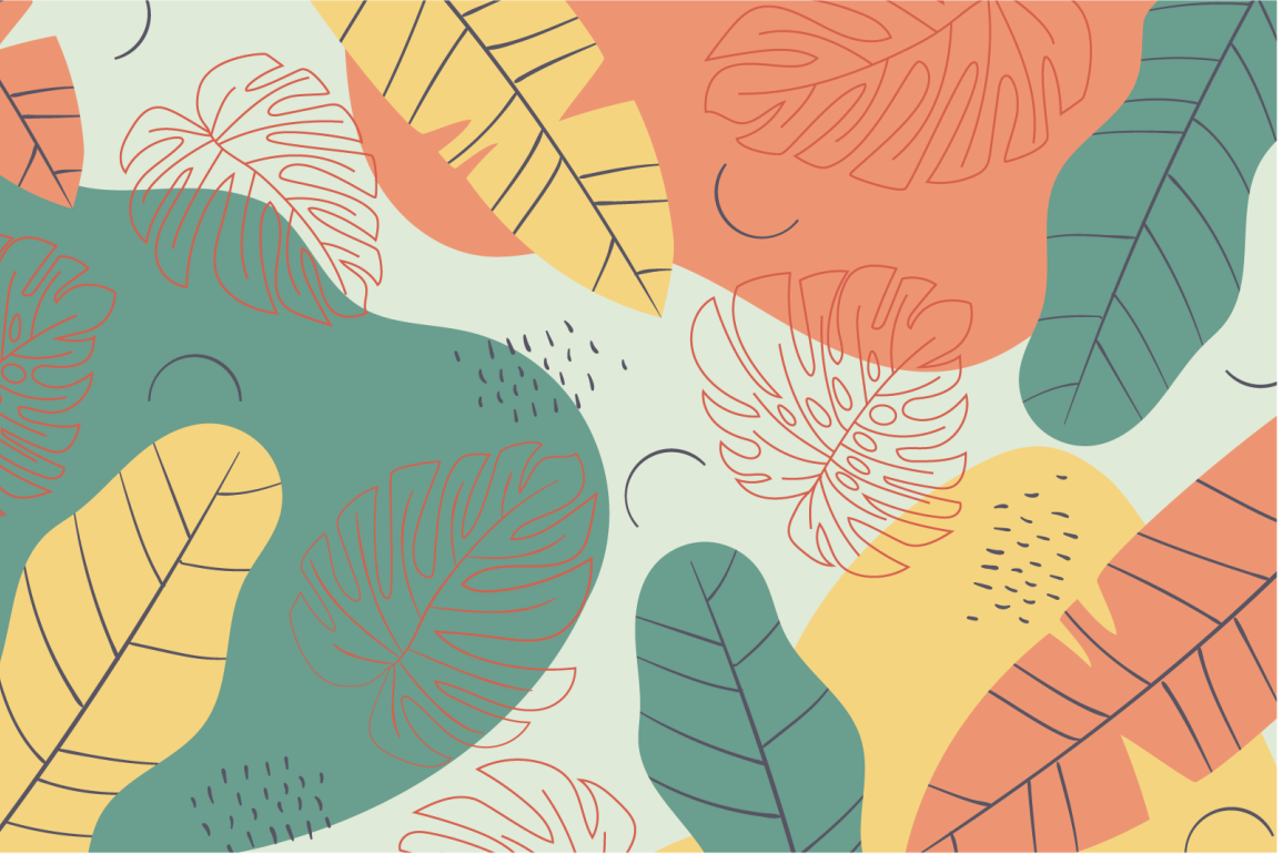 χρωματιστά φύλλα μοντέρνα πλακάτ - TenStickers