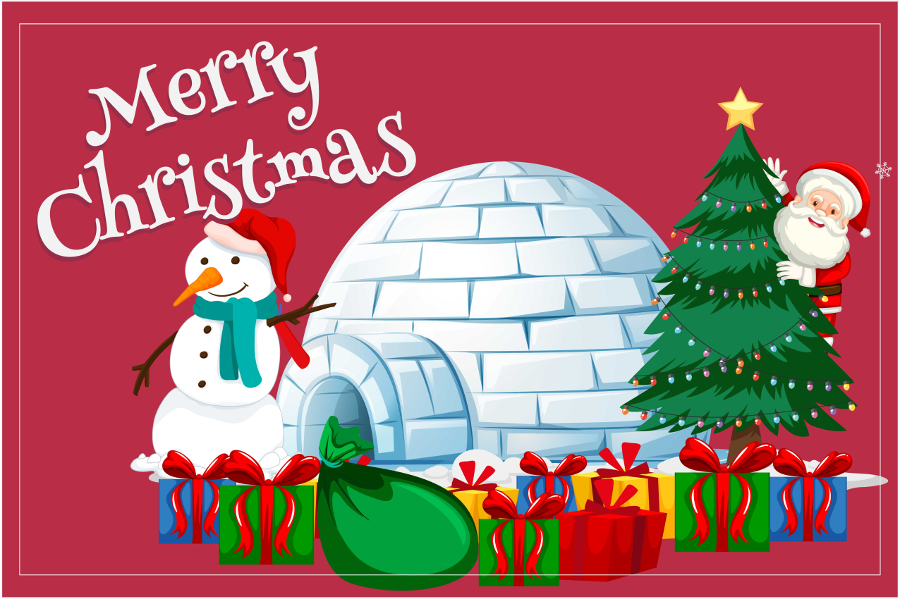 Χριστουγεννιάτικο σουπλά γιορτινής σκηνής διακοπών - TenStickers