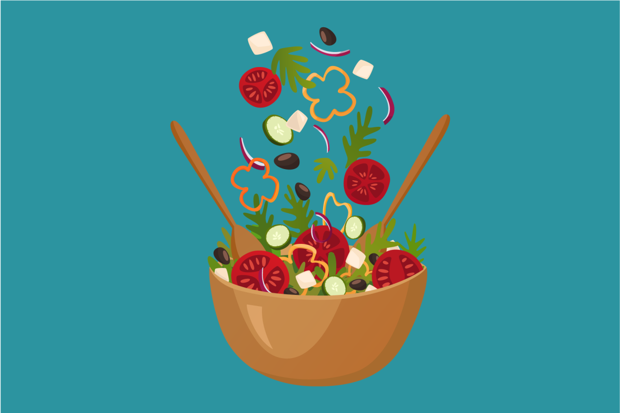 ελληνική σαλάτα μπολ μοντέρνα πλακάτ - TenStickers