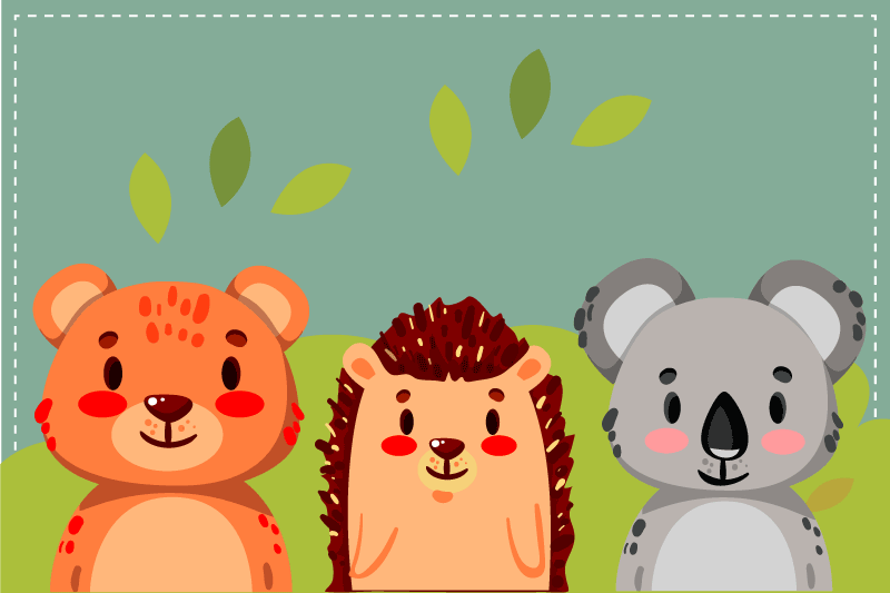 επίπεδη συλλογή άγριων ζώων παιδικών πλακών - TenStickers